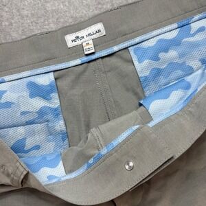 Peter Millar Mens Performance Golf Shorts Gray Size 35 Pockets Flat Front